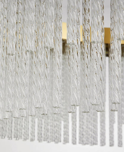 Zapponeta | Round/Oval Crystal Gold Chandelier for Bedroom, Dia31.5"By Miron Demid LLC