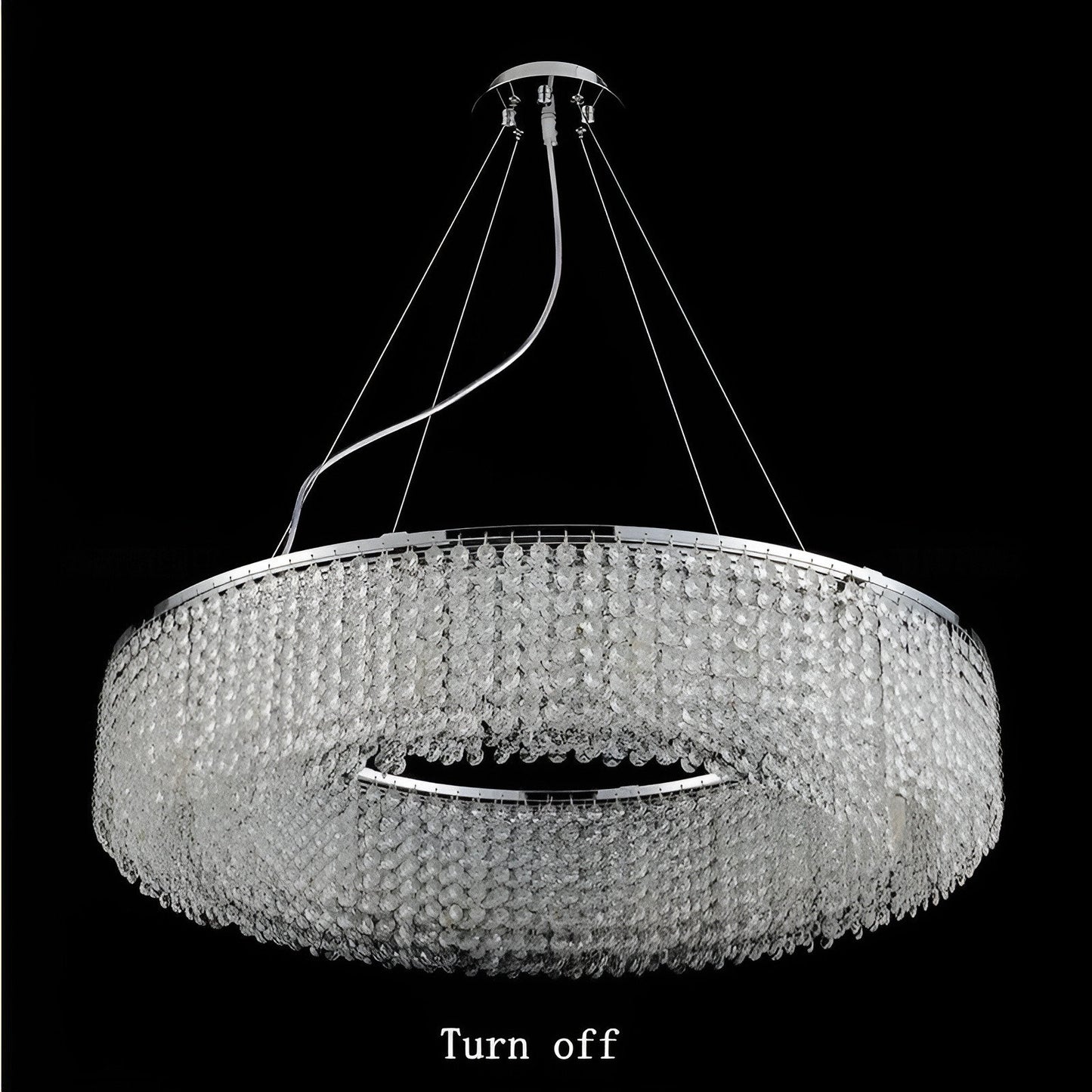 Algund | Round Gold/Chrome Simple LED Crystal Chandelier For Living Room, Dia39.4"By Miron Demid LLC