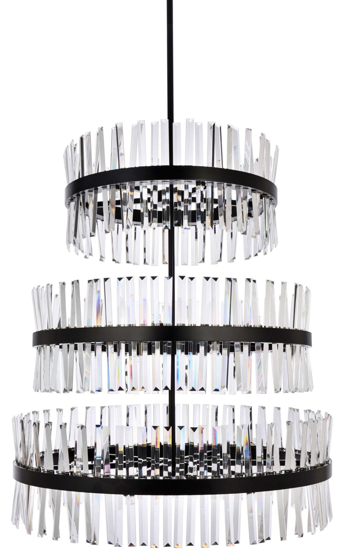 Elegant Lighting 6200G36L3 Serephina 46 Light 36"W Crystal - BlackBy Elegant Furniture & Lighting