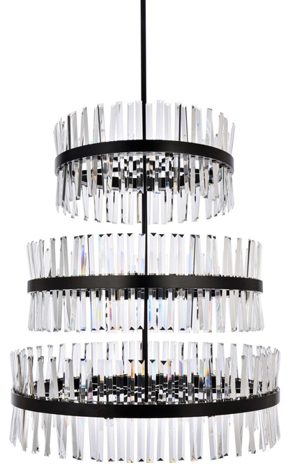 Elegant Lighting 6200G36L3 Serephina 46 Light 36"W Crystal - BlackBy Elegant Furniture & Lighting