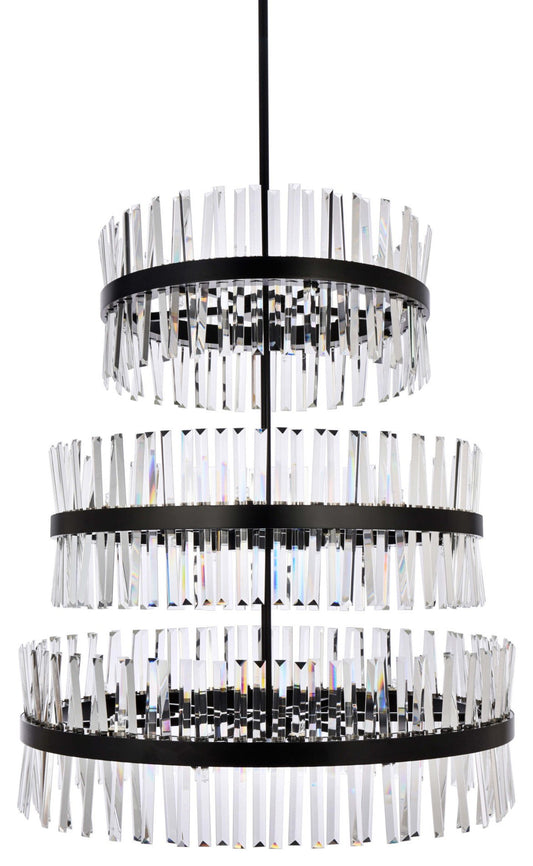 Elegant Lighting 6200G36L3 Serephina 46 Light 36"W Crystal - BlackBy Elegant Furniture & Lighting