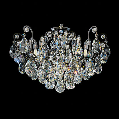 Renaissance 8-Light Close to Ceiling in Black With Clear Heritage CrystalBy Schonbek
