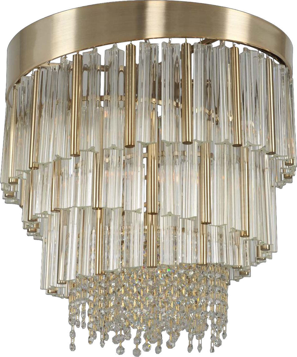 Espirali Convertible Pendant, Semi Flush Mount, Brushed Champagne Gold, 20By KALCO LIGHTING