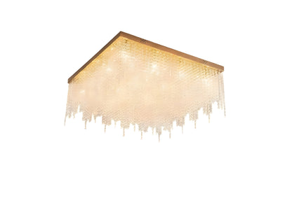 Aci Catena | Modern Square LED Ceiling Chandelier, Gold, L31.5xw31.5", Warm Light, DimmableBy Miron Demid LLC