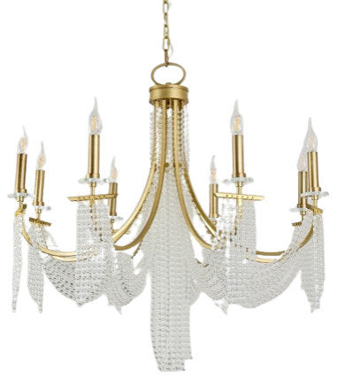 Creative Contemporary LED Crystal Chandelier With Beads, 8 LightsBy Miron Demid LLC