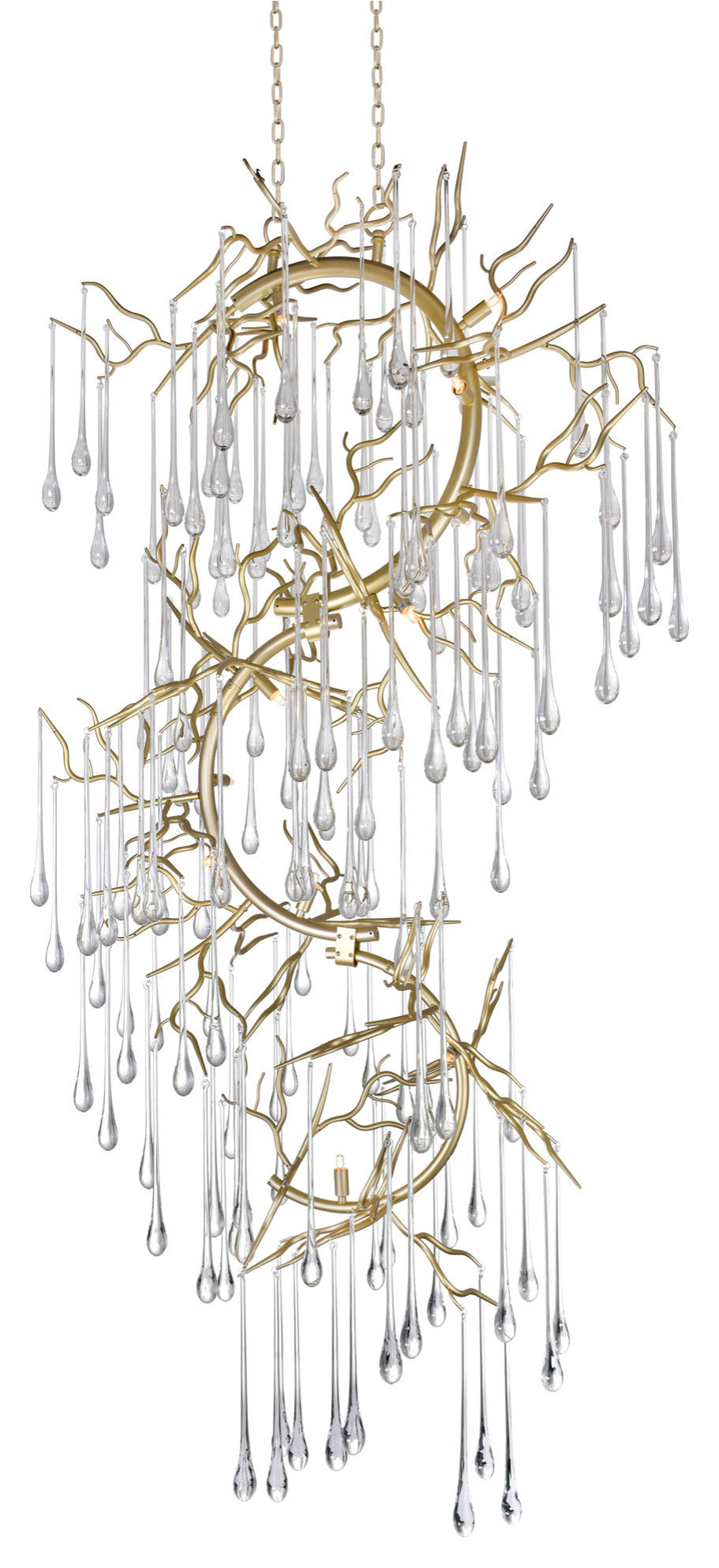 Anita 12 Light Chandelier With Gold Leaf FinishBy CWI Lighting