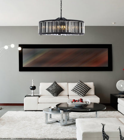 Elegant 1203G43MB-SS/RC Chelsea 10-Light Matte Black Chandelier Silver ShadeBy Elegant Furniture & Lighting