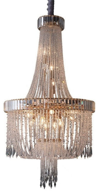 Modern loft crystal chandelier for living room, staircase, foyer., 33.5''By Miron Demid LLC