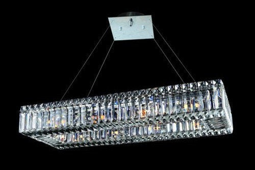 Allegri 11708 Quantum Baguette 10 Light Chandelier - Chrome with Clear CrystalsBy Allegri Crystal by Kalco Lighting