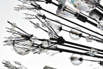 Elegant Lighting 2500D42BK Vera 42 inch crystal starburst oval pendant in blackBy Elegant Furniture & Lighting