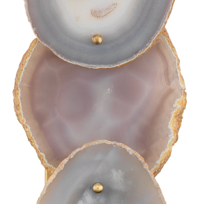 Gorgeous Natural Agate Slice Wall Sconce 26" Tall Lavender White Geode StoneBy My Swanky Home