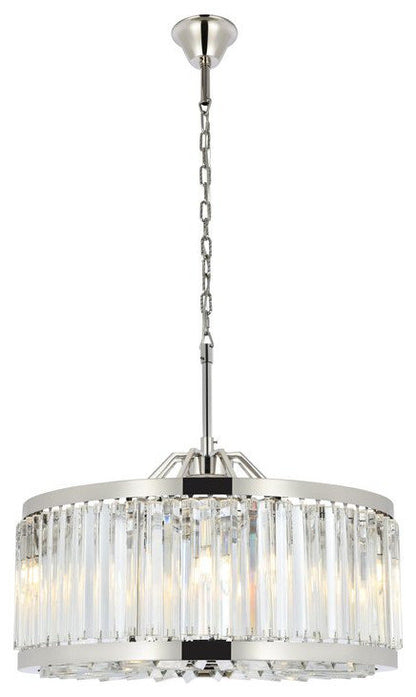 Elegant 1203D28PN/RC Chelsea 8-Light Polished Nickel Chandelier ClearBy Elegant Furniture & Lighting