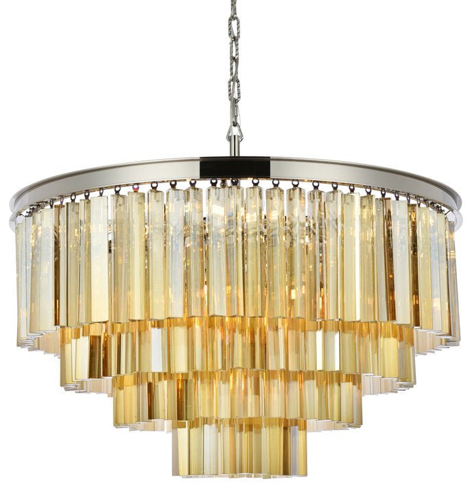 Urban Classic 1201D32PN-GT/RC 17 light polished nickel Chandelier Golden TeakBy URBAN CLASSIC