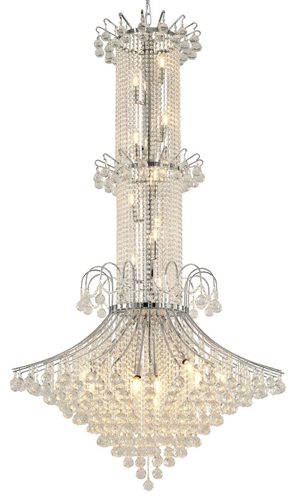 20-Light Chrome Metal Chandelier With CrystalsBy Design Living