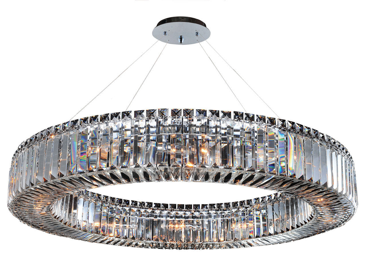 Rondelle 12-Light Modern Large Pendant by AllegriBy Allegri Crystal by Kalco Lighting