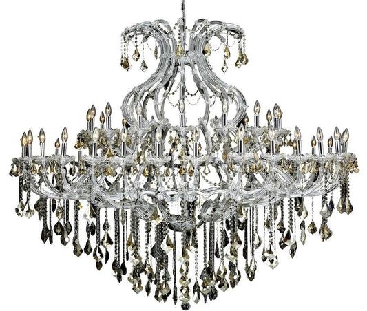 Elegant Maria Theresa 49-Light Chrome Chandelier Golden TeakBy Elegant Furniture & Lighting