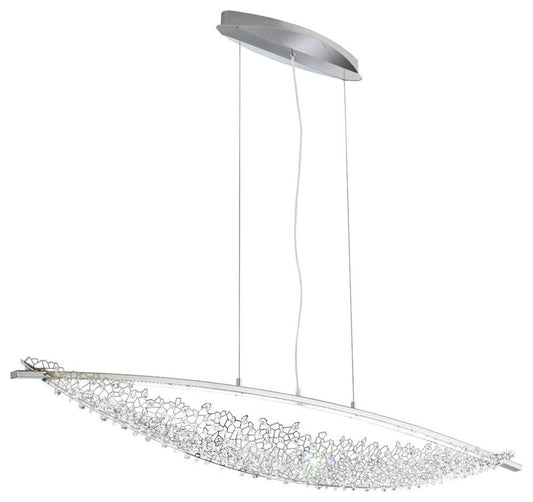 52x7.5in 2-Light Contemporary Pendant by Swarovski in Stainless SteelBy User