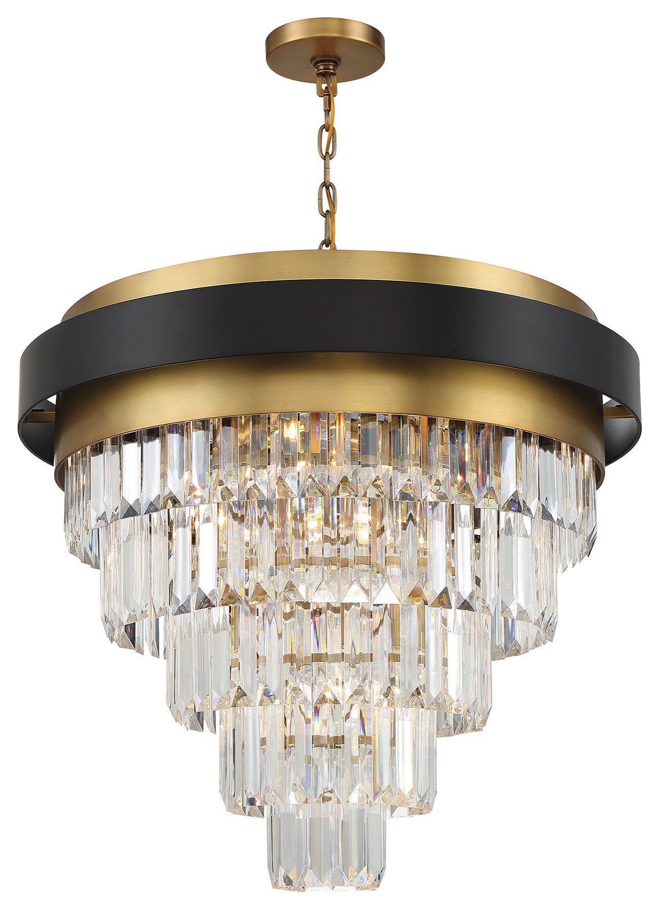 Marquise 9-Light Chandelier, Matte Black With Warm Brass AccentsBy Savoy House