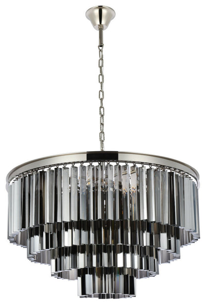 Elegant Lighting 1201D32-SS/RC Sydney 17 Light 32"W Crystal - Polished NickelBy Elegant Furniture & Lighting