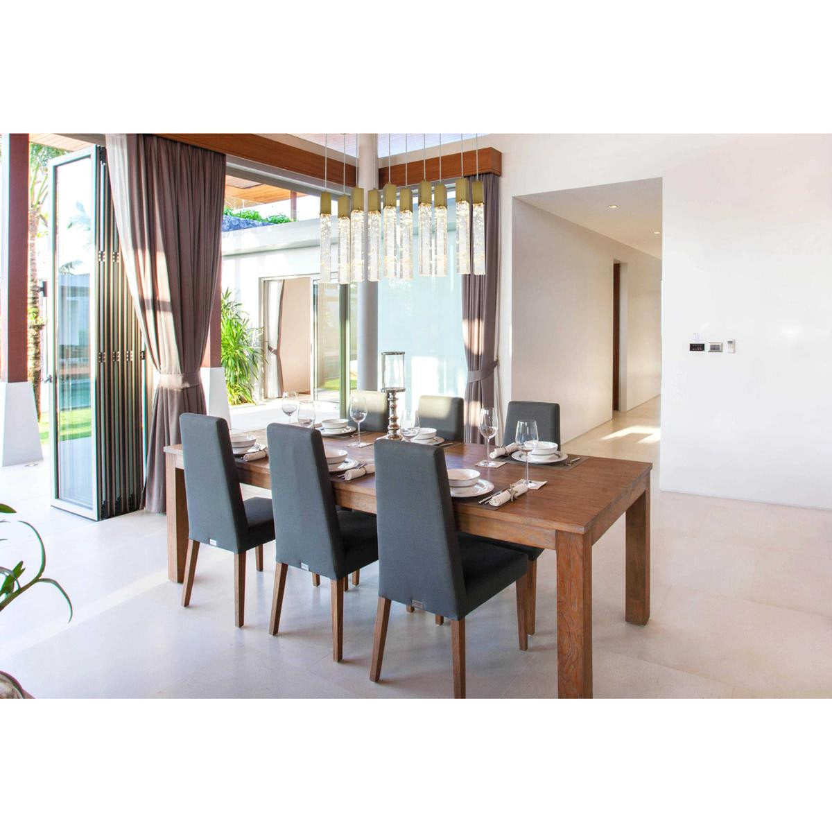Aurora 10 Light Pendant, Satin GoldBy Elegant Furniture & Lighting