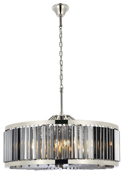 Elegant Lighting 1203D35-SS/RC Chelsea 10 Light 36"W Crystal Drum - PolishedBy Elegant Furniture & Lighting