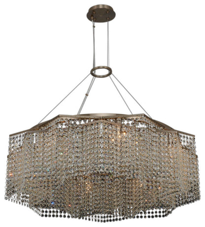 Brushed Champagne Gold Eight Light Pendant from the Cometa CollectionBy Allegri Crystal by Kalco Lighting