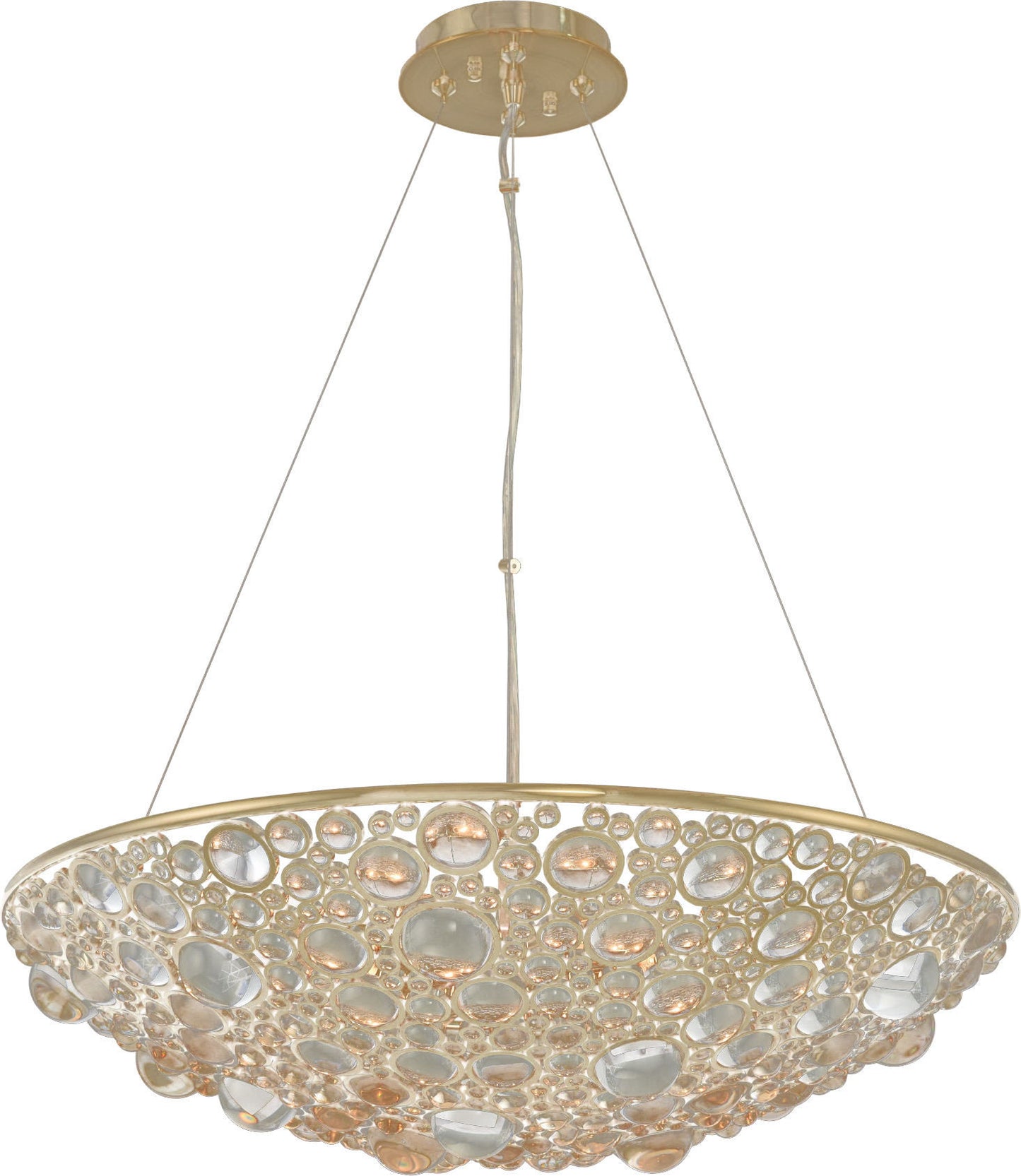 Ciottolo Pendant, Brushed Champagne Gold, 24"By KALCO LIGHTING