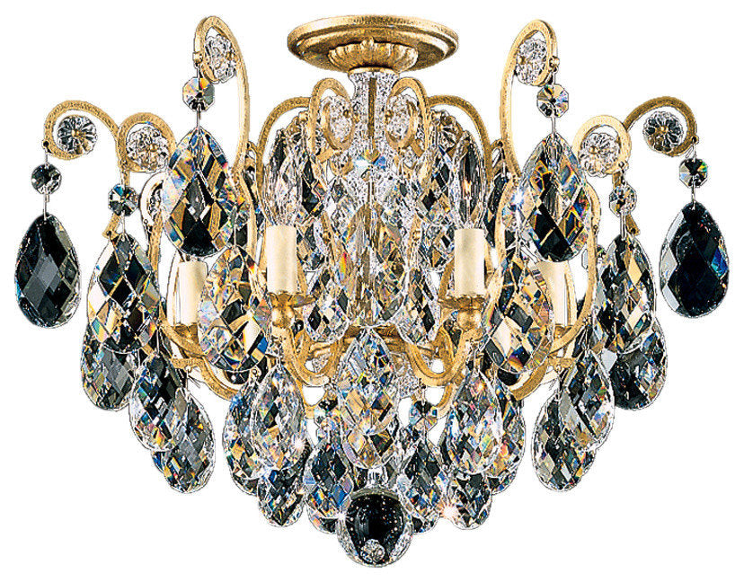 Renaissance 6-Light Close to Ceiling in Heirloom Gold, Clear Heritage CrystalBy Schonbek