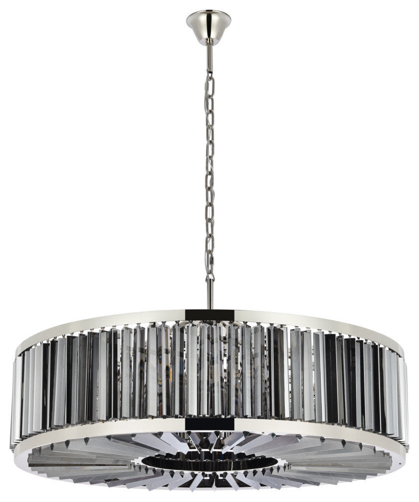 Elegant Lighting 1203G43-SS/RC Chelsea 10 Light 44"W Crystal Drum - PolishedBy Elegant Furniture & Lighting