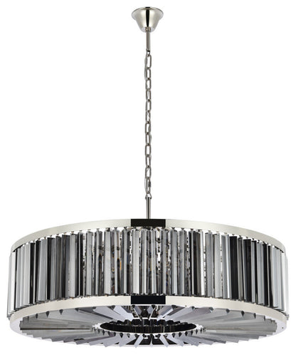 Elegant Lighting 1203G43-SS/RC Chelsea 10 Light 44"W Crystal Drum - PolishedBy Elegant Furniture & Lighting