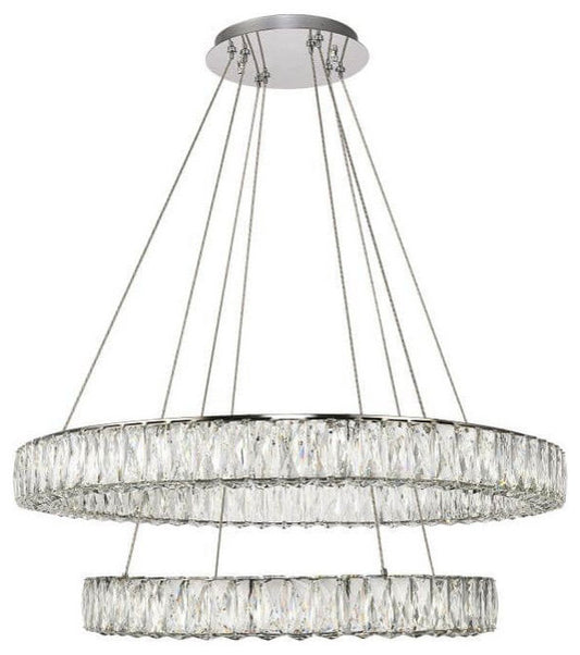 Elegant Lighting Monroe LED Chandelier, Chrome, 12.00By Elegant Furniture & Lighting