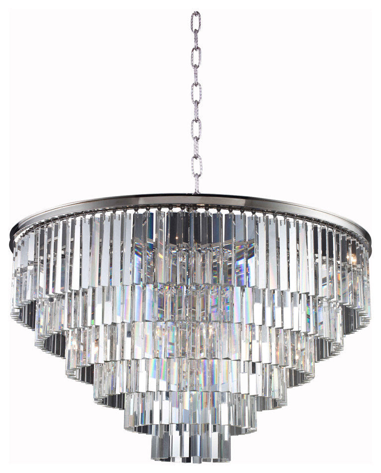 Sydney 33 Light Pendant in Polished Nickel with Clear Royal Cut CrystalBy Urban Classic