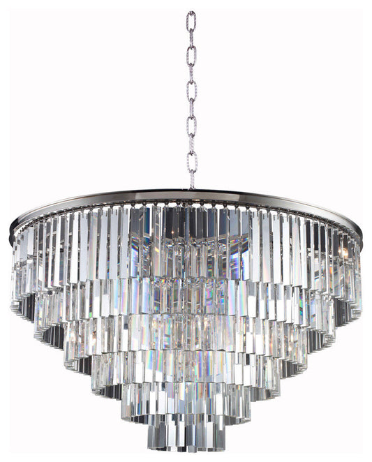 Sydney 33 Light Pendant in Polished Nickel with Clear Royal Cut CrystalBy Urban Classic