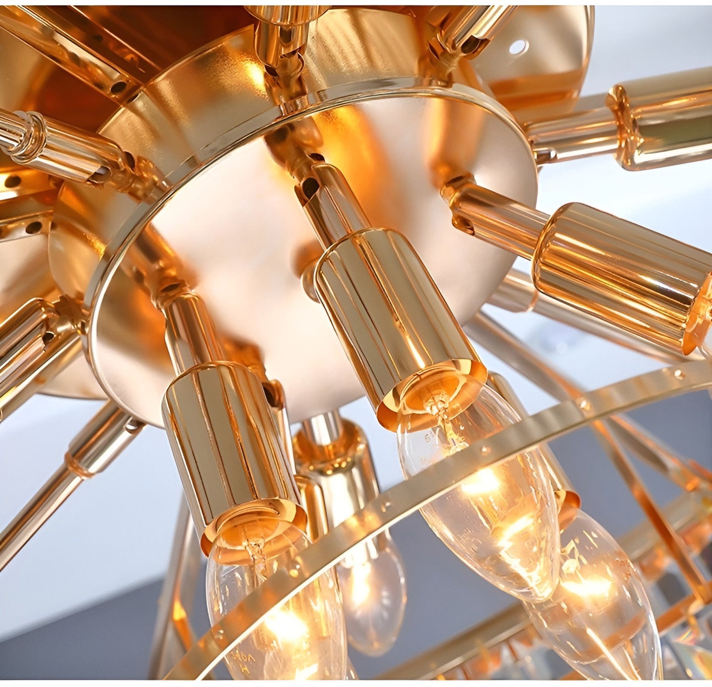 Afragola | Contemporary gold crystal ceiling chandelier, 5 LayersBy Miron Demid LLC