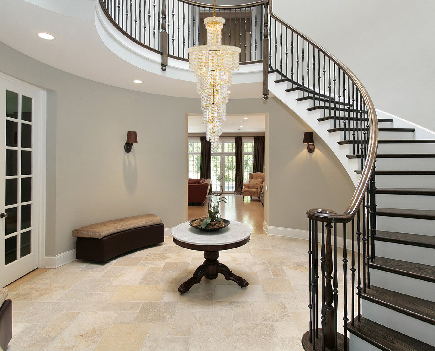 Elegant Lighting V1800SR30/RC Spiral 28 Light 30"W Crystal - GoldBy Elegant Furniture & Lighting