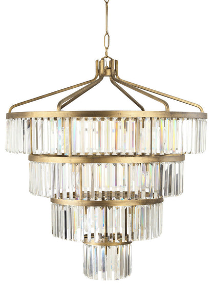 Varaluz 297P19 Social Club 19 Light 36"W Crystal Waterfall - Havana GoldBy Varaluz