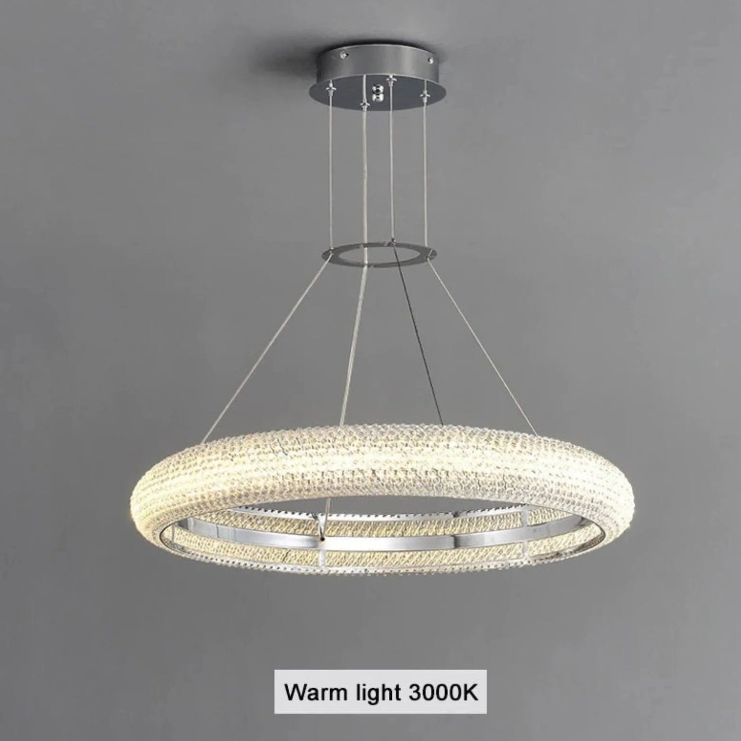 Bern | Chrome Ring Crystal Chandelier for Dining Room, 1 Layer LargeBy Miron Demid LLC