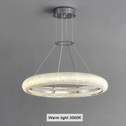 Bern | Chrome Ring Crystal Chandelier for Dining Room, 1 Layer LargeBy Miron Demid LLC