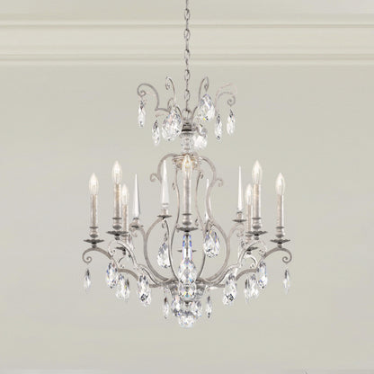 Schonbek Rn3871N-48H 8 Light Crystal Chandelier, Antique SilverBy Schonbek