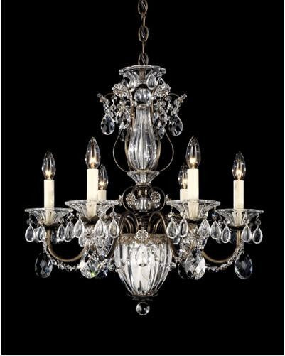 Etruscan Gold Seven-Light Clear Heritage Handcut Crystal Chandelier
