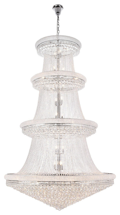 Elegant Lighting V1800G62/RC Primo 56 Light 62"W Crystal Empire - ChromeBy Elegant Furniture & Lighting