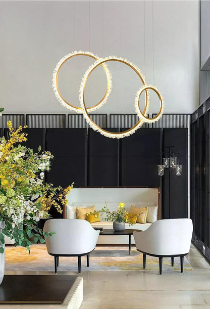 MIRODEMI? Aarau | Crystal Pendant Light in the Shape of Rings, Dia15.7+23.6+31.5", Warm LightBy Miron Demid LLC