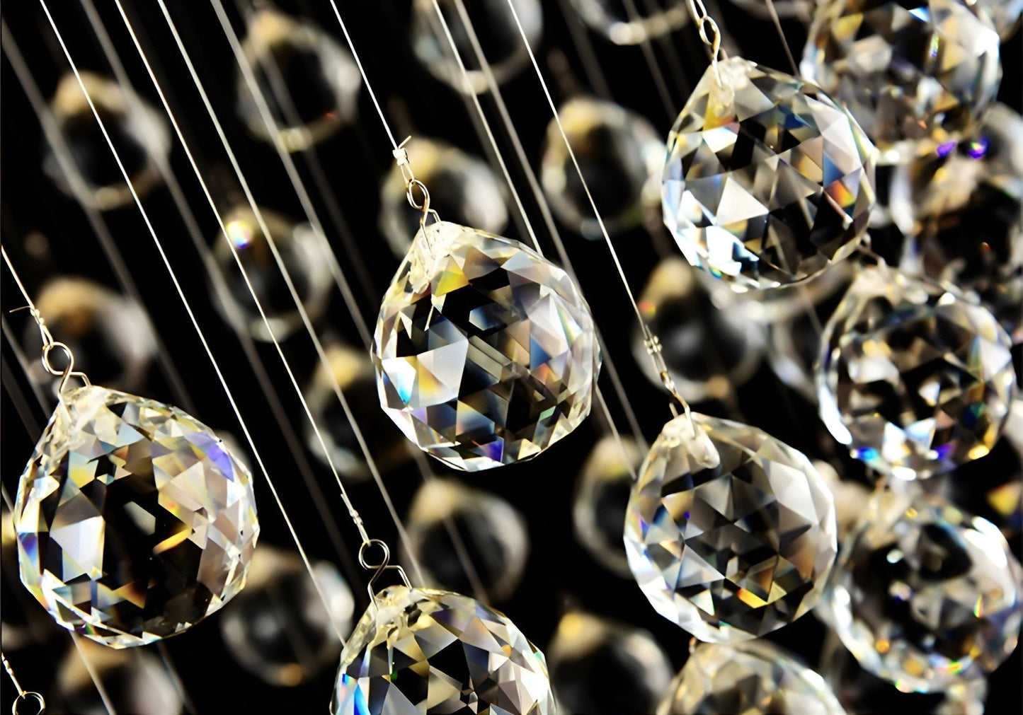 Revest-les-Roches | Meteor Star Crystal Spiral Ceiling Chandelier, 31.5"By Miron Demid LLC