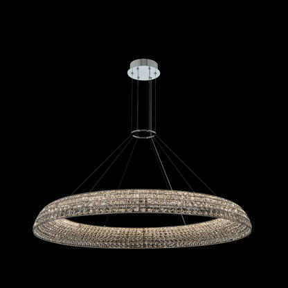 1 Light Contemporary Large Pendant by Allegri, Chrome, 5"By Allegri Crystal by Kalco Lighting