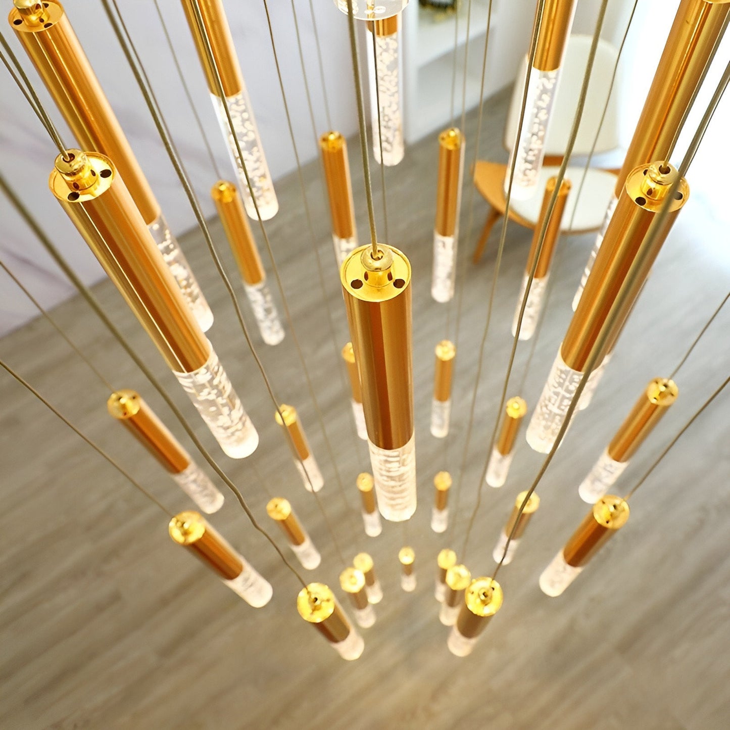 Manarola | Long LED Spiral Chandelier, 28 Lights (Spiral)By Miron Demid LLC