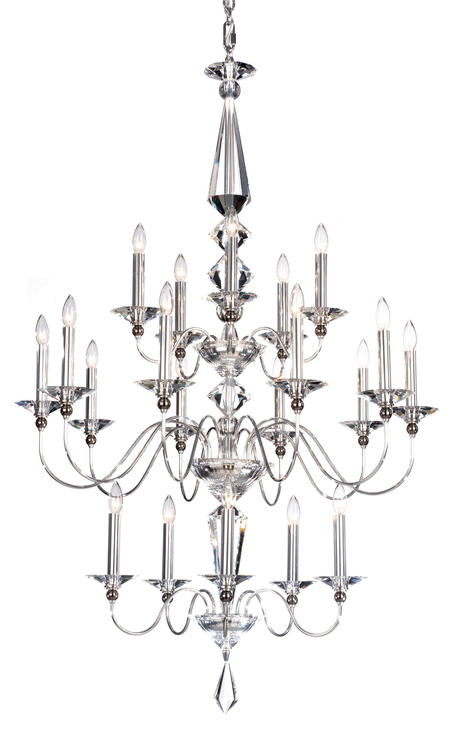 Jasme 20 Light Chandelier Silver Clear Optic CrystalBy Schonbek