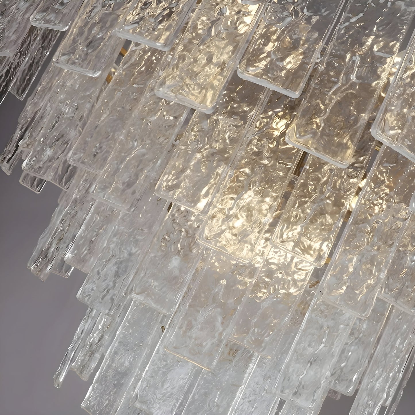 Torhout | Rectangle/Round Frosted Glass Hanging Chandelier for Living Room, Dia31.5", Warm Light / Non-DimmableBy Miron Demid LLC