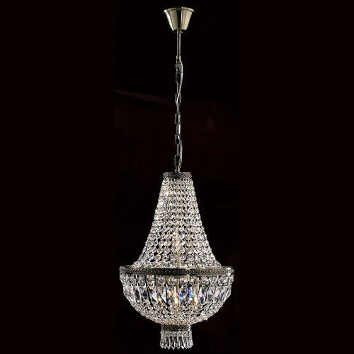 Five-Light Antique Bronze Finish with Clear-Crystals Chandelier
