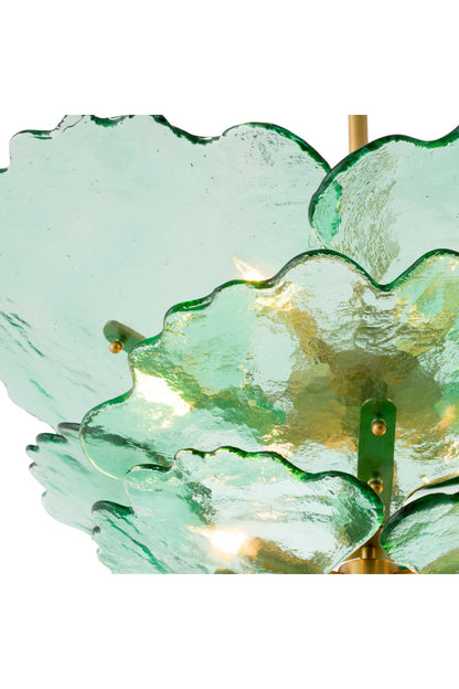 Glass Petals Chandelier, Eichholtz Florina, Green GlassBy OROA - Furniture