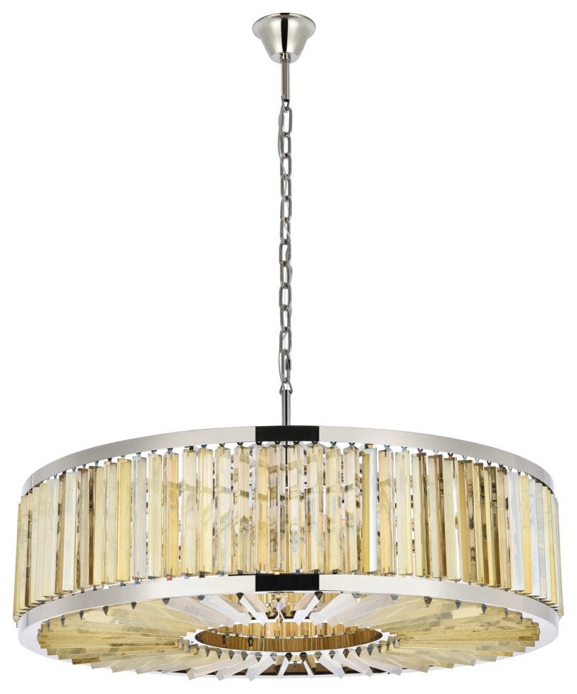 Elegant Lighting 1203G43-GT/RC Chelsea 10 Light 44"W Crystal Drum - PolishedBy Elegant Furniture & Lighting
